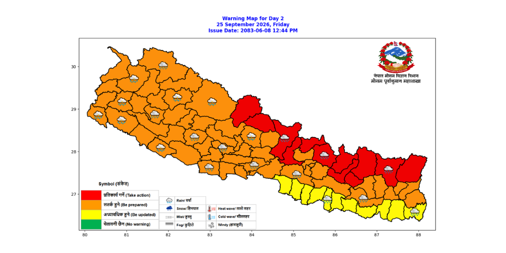 मौसम चेतावनी — दिन २